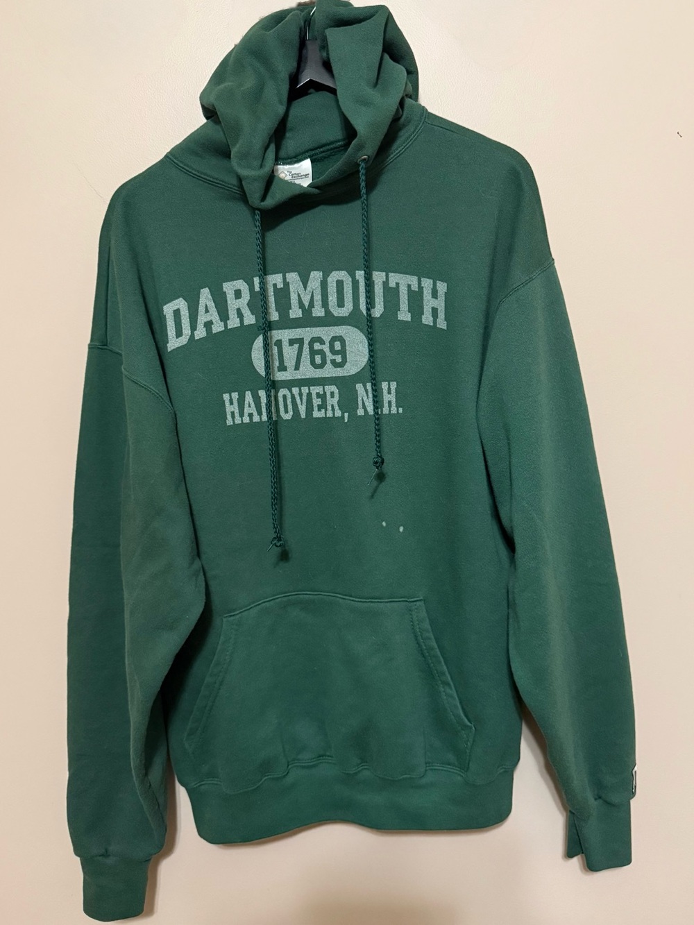 The Cotton Exchange Dartmouth Green Pullover Hoodie Sweatshirt Sz XL w/defect